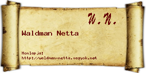 Waldman Netta névjegykártya